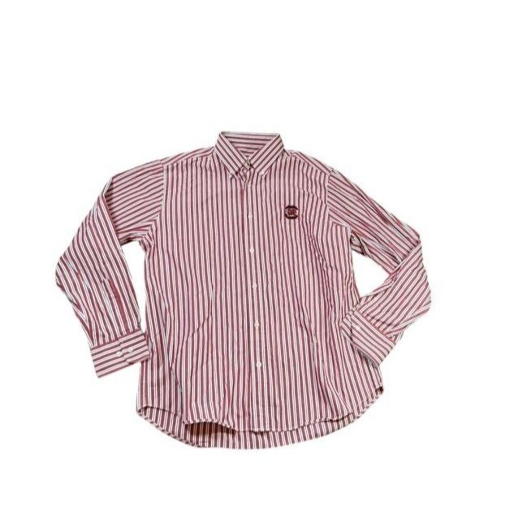 Pennington Bailes Mens South Carolina Gamecocks Striped Button Up Shirt Size Med